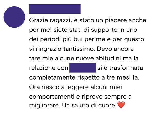 Messaggio da un cliente