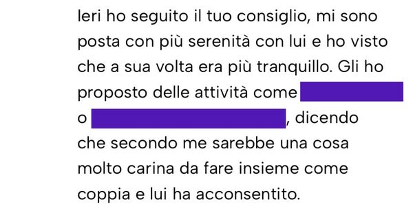 Messaggio da un cliente