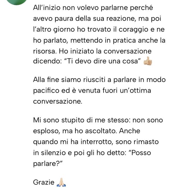 Messaggio da un cliente