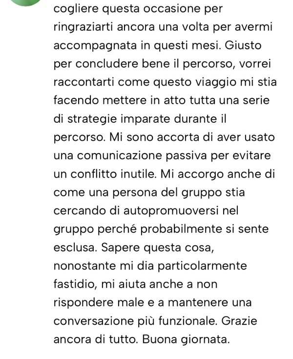 Messaggio da un cliente