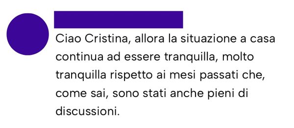 Messaggio da un cliente