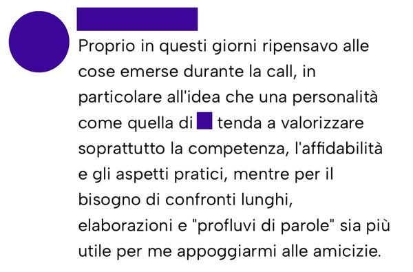 Messaggio da un cliente