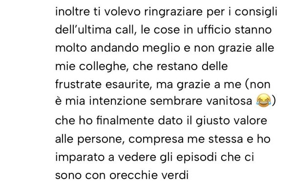 Messaggio da un cliente