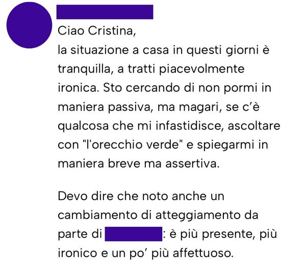 Messaggio da un cliente