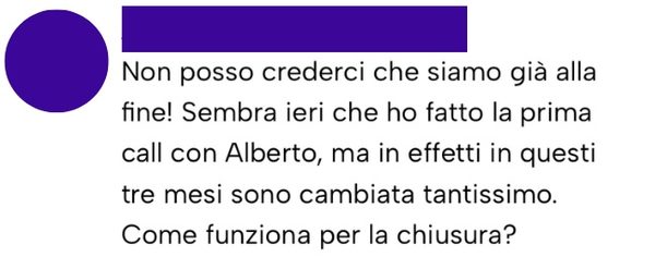 Messaggio da un cliente