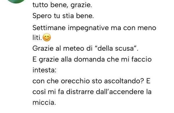 Messaggio da un cliente