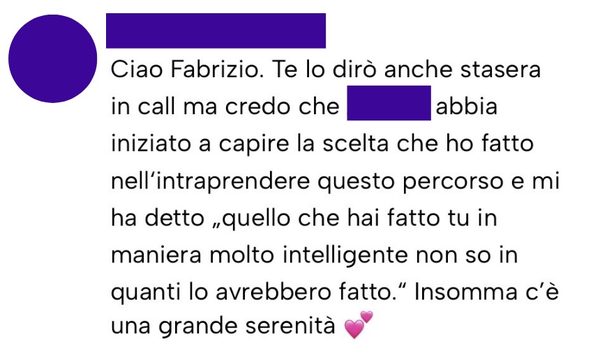 Messaggio da un cliente