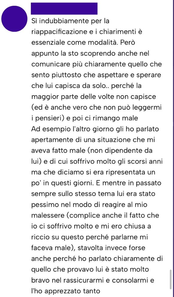 Messaggio da un cliente