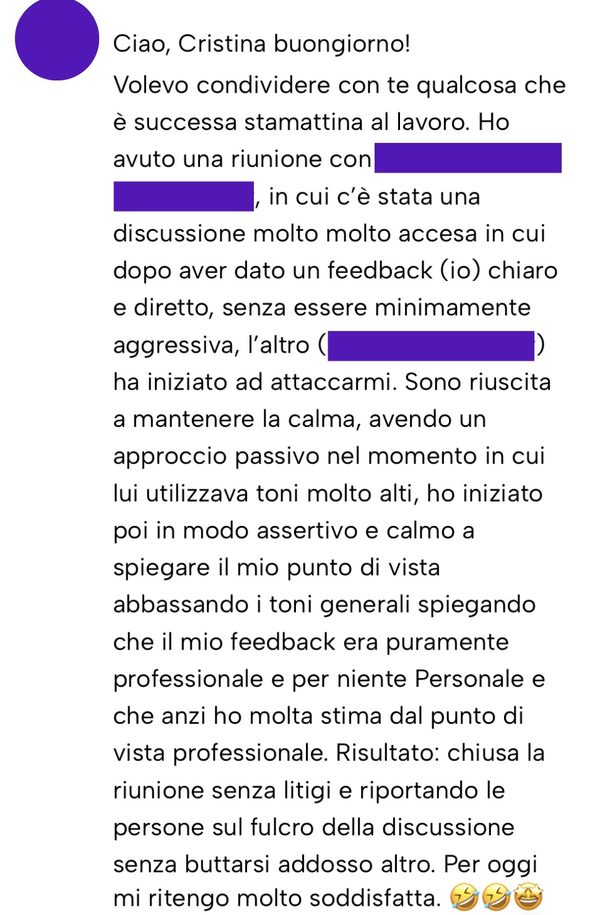 Messaggio da un cliente