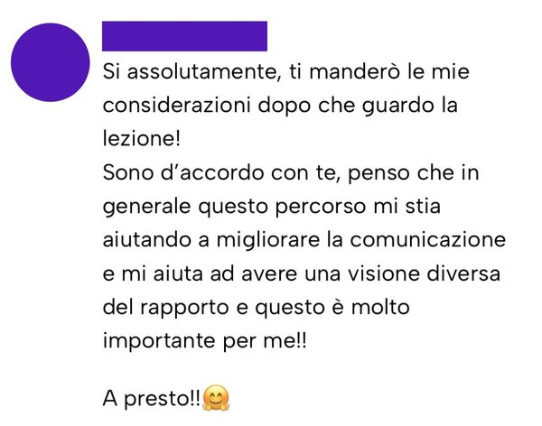 Messaggio da un cliente