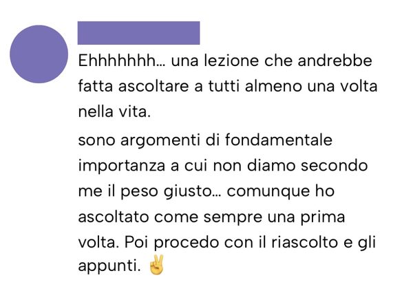Messaggio da un cliente