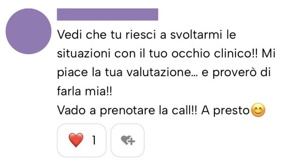 Messaggio da un cliente
