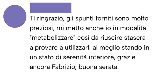 Messaggio da un cliente