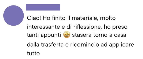 Messaggio da un cliente