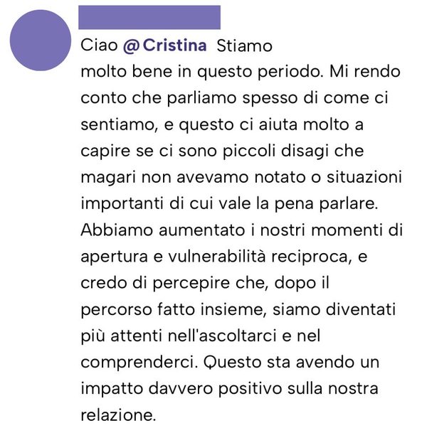 Messaggio da un cliente