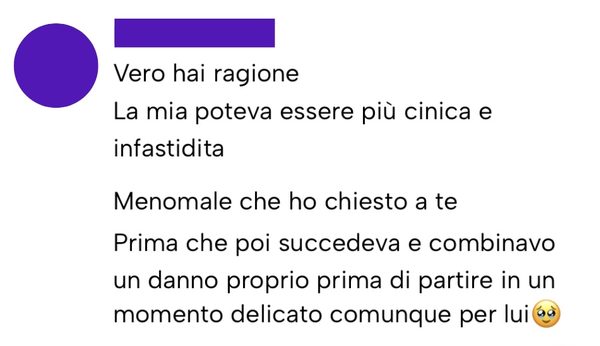 Messaggio da un cliente