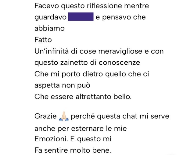 Messaggio da un cliente