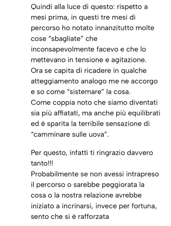 Messaggio da un cliente