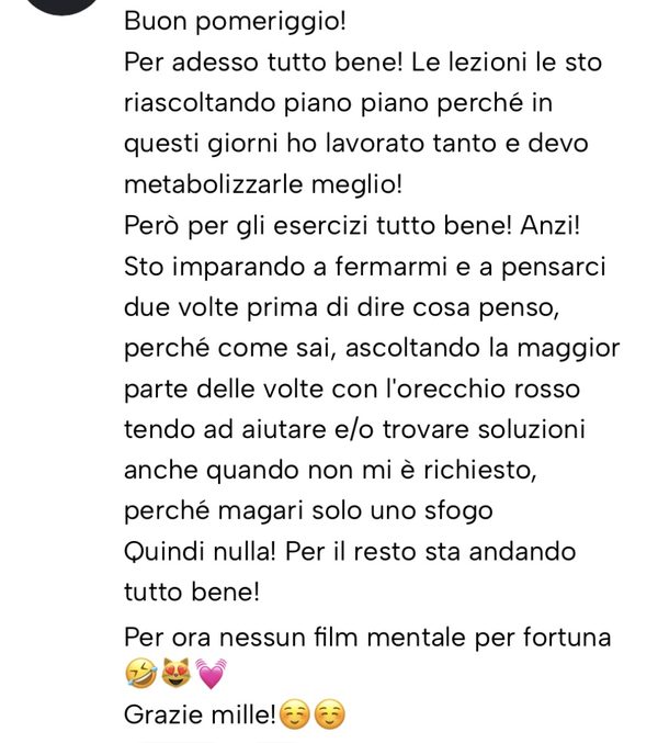 Messaggio da un cliente