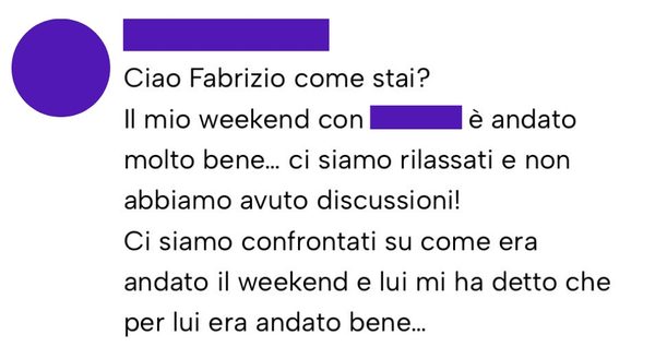 Messaggio da un cliente