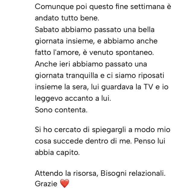 Messaggio da un cliente