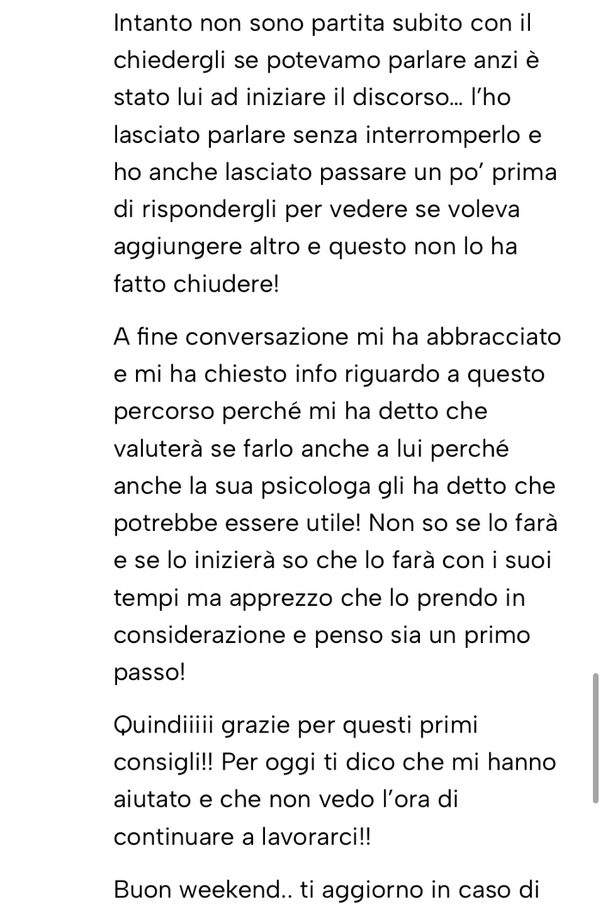 Messaggio da un cliente