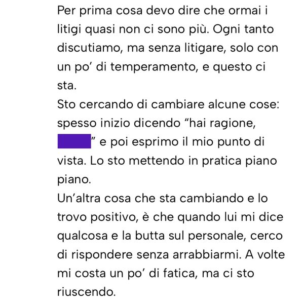 Messaggio da un cliente